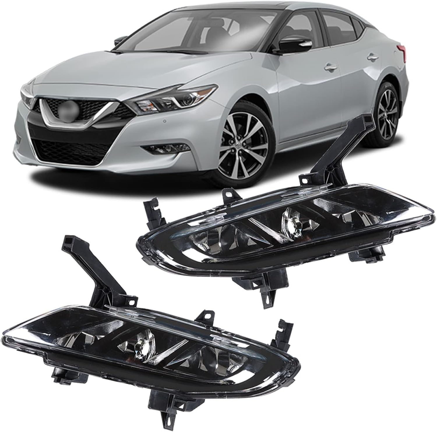 marddpair Left & Right Fog Lights Assembly Replacement for 2016-2019 Nissan Maxima Driving Lamps Fog Lights (Driver & Passenger Side)