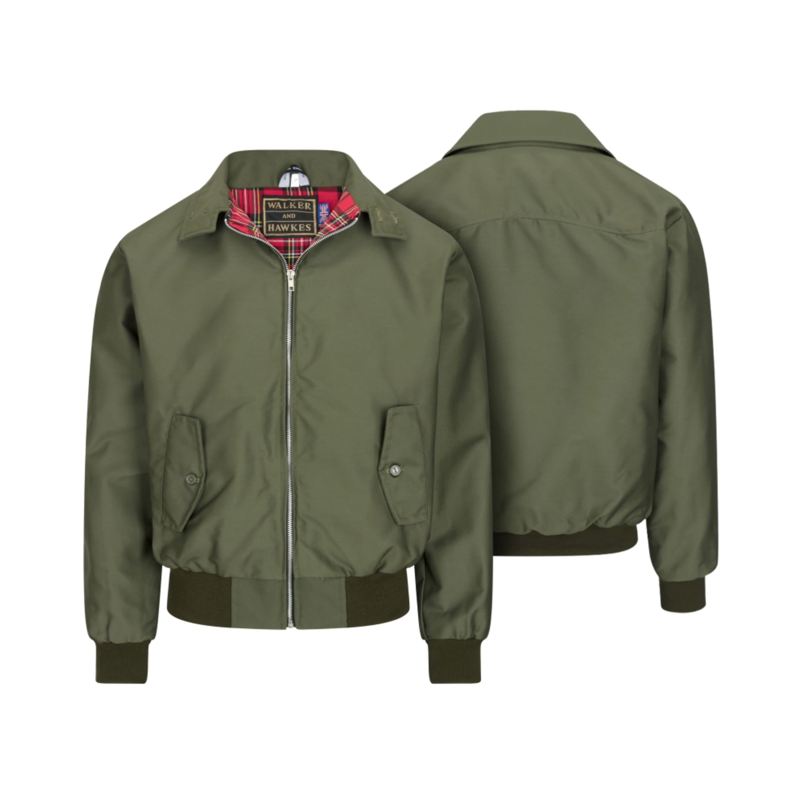 Walker and Hawkes Classic Faxton Jacket for Men - Timeless Water-Resistant Spring Jacket, Premium Cotton, Flannel-Lined