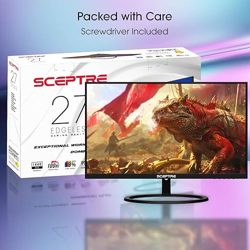 Vista 2 de Sceptre IPS 27 pulgadas 2K 2560 x 1440p QHD 75Hz DisplayPort HDMI 99% sRGB altavoces integrados máquina negro (E275W-QPT)