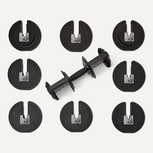 Amazon Basics Adjustable Dumbbell, 12 Weight Settings from 3kg to 24kg, Single Dumbbell for Home Gym Strength Training Workout, Black - 3