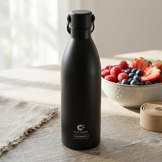 Clay Craft Meko Double Wall|18 Hours Hot and 24 Hours Cold Water Bottle Vacuum Insulated Flask Bottle|680ml, Steel Bottles...
