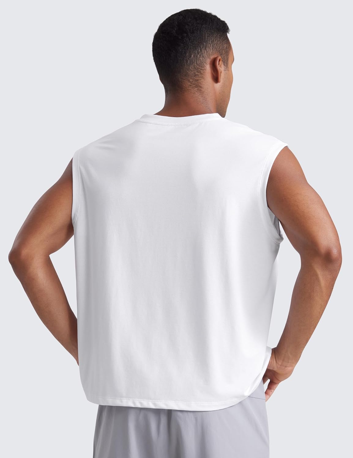 CRZ YOGA Mens Mesh Workout Tank Tops Quick Dry Breathable Running Athletic Training Sleeveless Muscle Shirts