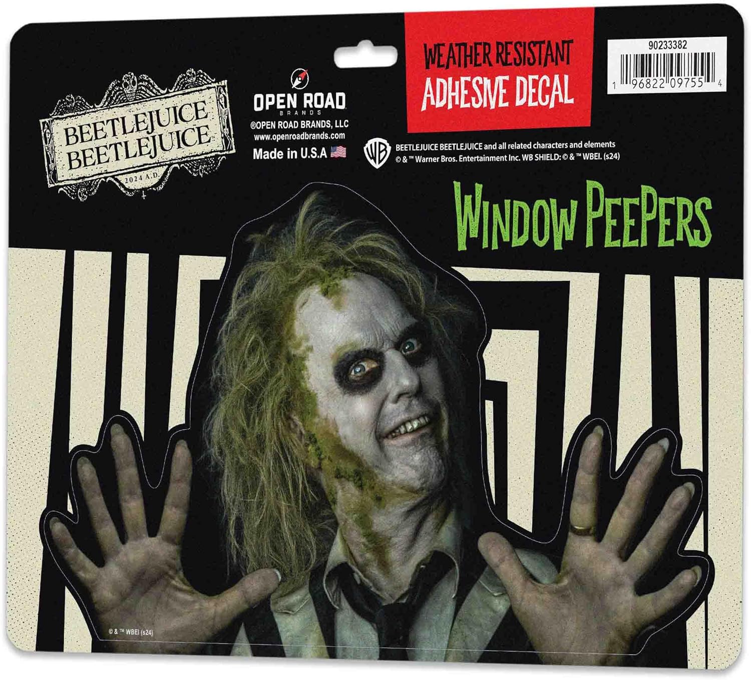 Beetlejuice Peek-A-Boo Adhesive Vinyl Decal - Spooky Beetlejuice Sticker for Car, Garage, or Window - Image 2