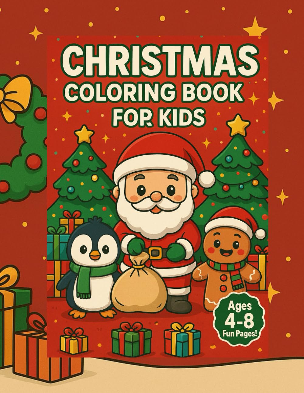 Christmas Coloring and Writing Activity Book for Kids Ages 4-8: 34 Fun and Easy Holiday Pages with Santa, Snowman, Reindeer, Gingerbread Man & More! ... Christmas Gift for Learning and Creativity