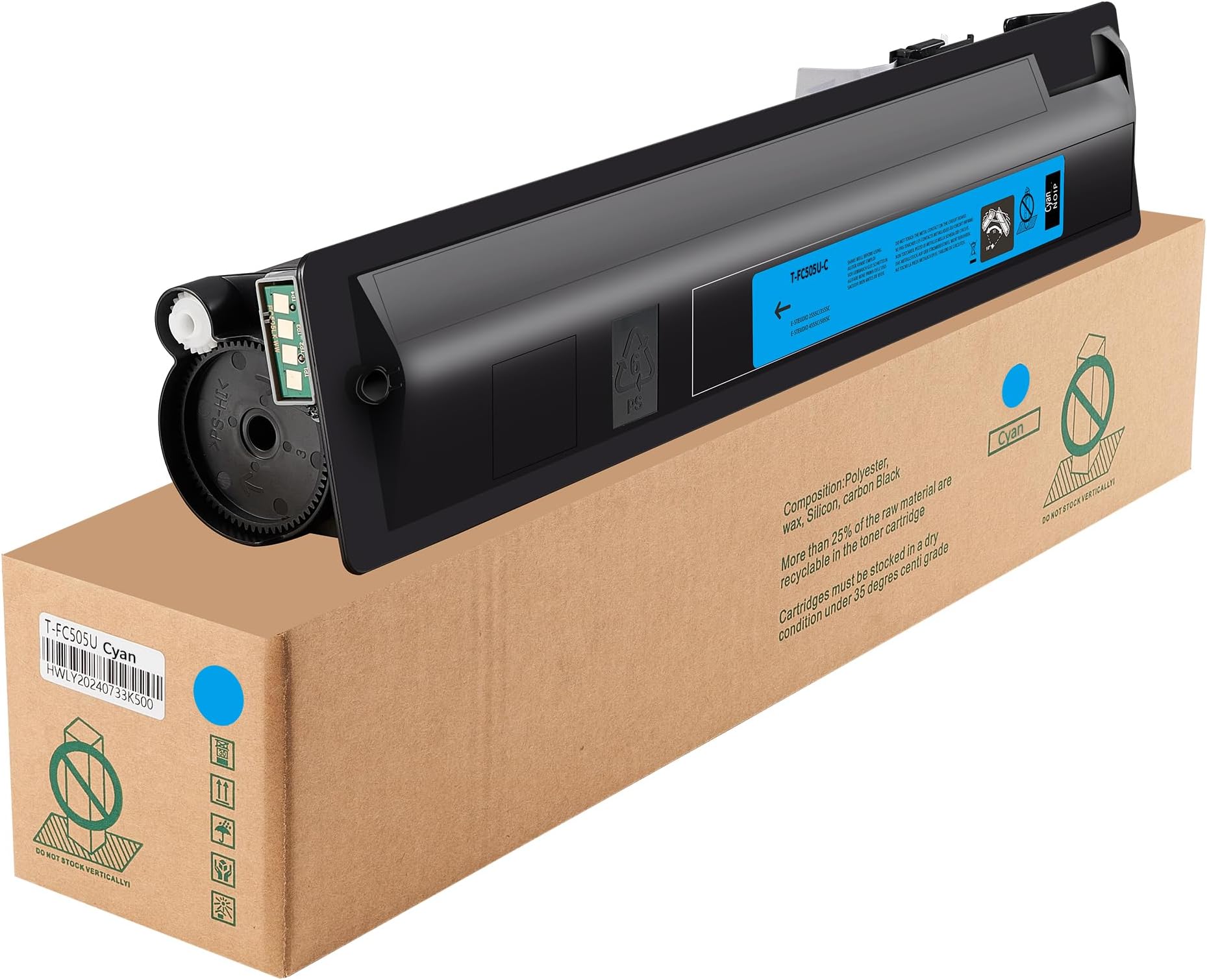 HEG T-FC505U Cyan Toner Cartridge Compatible T-FC505U-C Replacement for e-Studio 2505AC 3005AC 3505AC 4505AC 5005AC Printer(1 Pack)