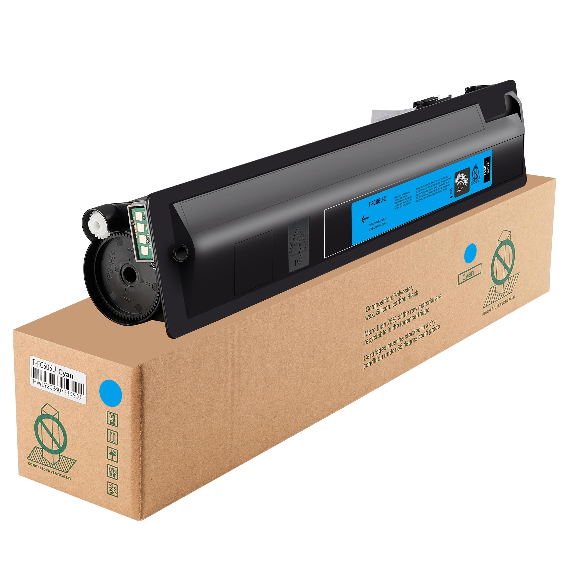 HEG T-FC505U Cyan Toner Cartridge Compatible T-FC505U-C Replacement for e-Studio 2505AC 3005AC 3505AC 4505AC 5005AC Printer(1 Pack)