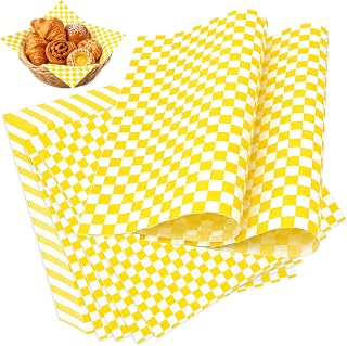1000 Pcs Deli Paper Sheets 12x12", Premium Food Basket Liners, Grease Resistant Wax Paper Sheets for Food, Classic Checkered Sandwich Wrapping Paper for Party, Festival and Outdoors