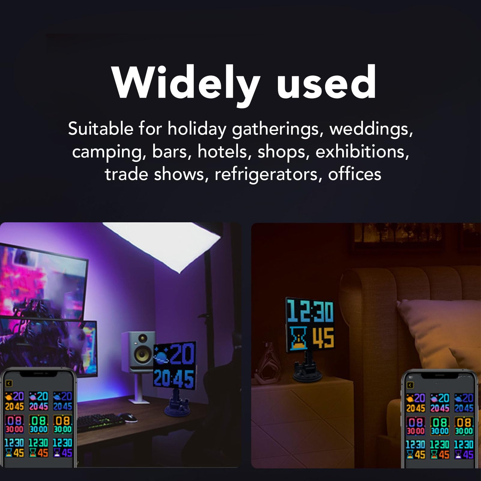 LED Display, High Resolution Programmable Led Panel, Smart APP Control, Colorful Lighting, 5x5in Screen, Connection, for Festivals, Weddings, Offices