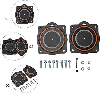 Gdfnmogo Air Pump Rebuild Kit Compatible with HP-60 HP-80 Linear Air Pumps Diaphragm Repair Set with Mounting Screws and Accessories Replacement Parts