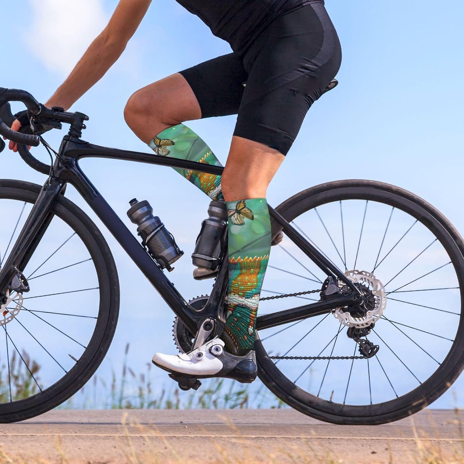 Colorful lizards Compression Socks 15-20mmHg Graduated Compression, Ideal for Office Workers, and Athletes