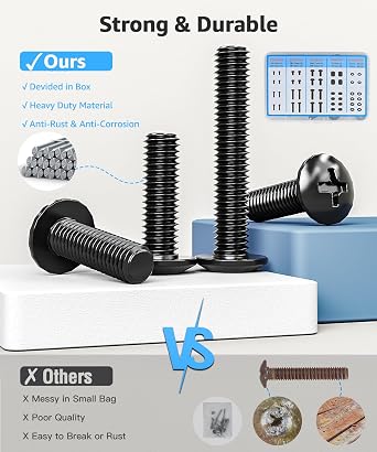 MOUNTUP Universal TV Mounting Hardware Screw Kit with Box - M4 M6 M8 Screws, Spacers & Washers for Most LED LCD OLED 4K TVs, Replacement Screws for TVs/Monitor Mounting, MU9041
