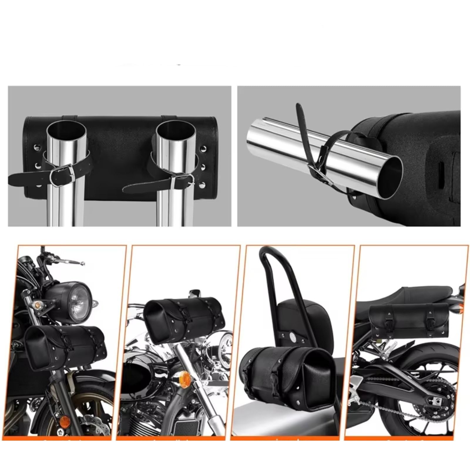 Compatibile Con Yamaha 1 Pezzo Borsa Porta Attrezzi Per Moto PU Impermeabile Manubrio Rotolo Laterale Portaoggetti Borse Accessori Parti Sacche Moto