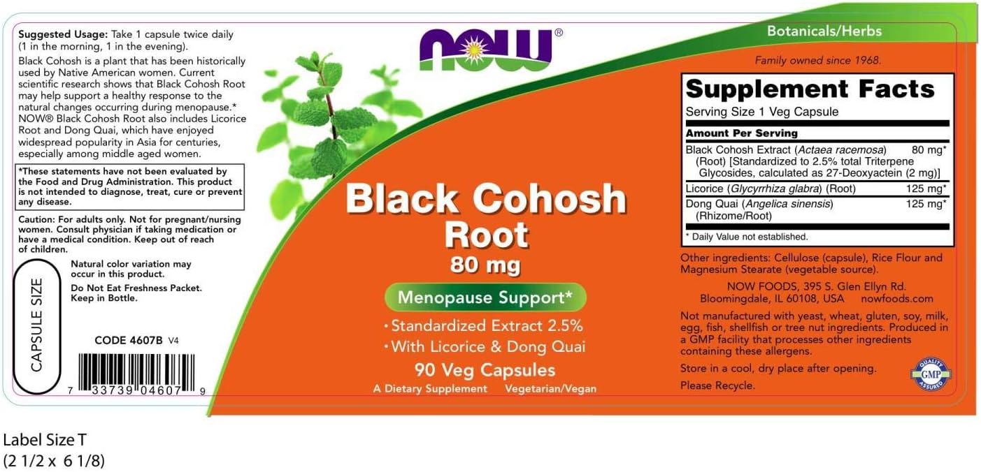80mg Black Cohosh Root 90 Veg Capsules BigaMart