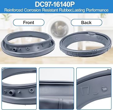 Upgraded DC97-16140P DC97-19755A Washer Door Boot Seal Compatible with Samsung Washing Machine WF45K6200AW WF45K6200AZ WF45M5500AP WF45M5500AZ WF45N5300AW WF45N5300AV Door Seal DC64-02174A DC64-02792A