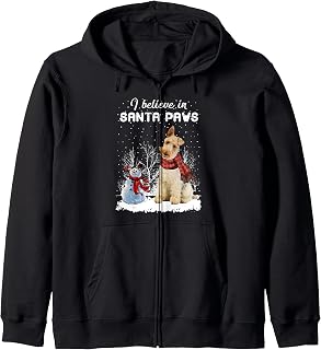 Cute Wire Fox Terrier Dog Christmas Snowman Christmas Pajama Zip Hoodie