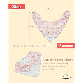 Giftty Teething Bibs Baby Bandana Bib Sets with Teething Corner(American Flag Style), BPA-Free Silicone Teether, Adjustable Snap for Girls (5 Packs)