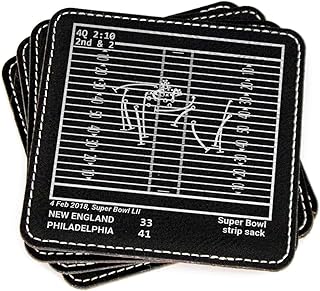 Greatest Philadelphia Modern Set Plays: Leatherette Coasters (Set of 4) | Iconic Philadelphia Football Moments | Unique Gift for Sports Fans