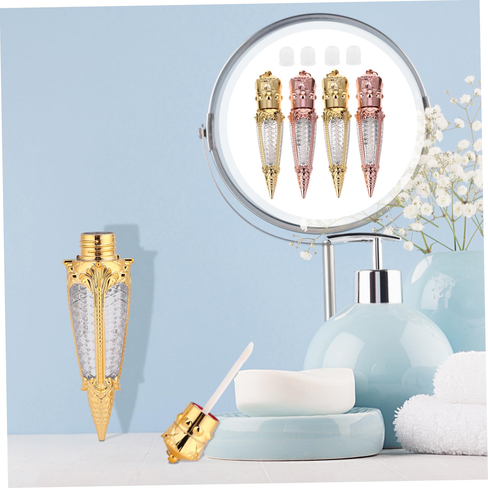 Contenitori per Lucidalabbra a Forma di Ravanello 5ml, 10 Pezzi | Plastica, Design Mini Compatto, Ricaricabili e Buona Tenuta, per Campioni Fai da Te e Uso Domestico