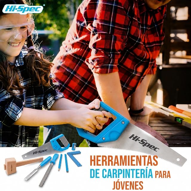 Foto 5 de 7 de Hi-Spec Caja Jumbo de Herramientas Reales para Carpintería Infantil 8+