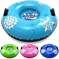 Nyrveua Heavy Duty Snow Sleds & Tubes: 36" 4Pack/40" 2Pack for Kids Adults, Thick PVC Double Bottom Handles, Family Sledding Fun