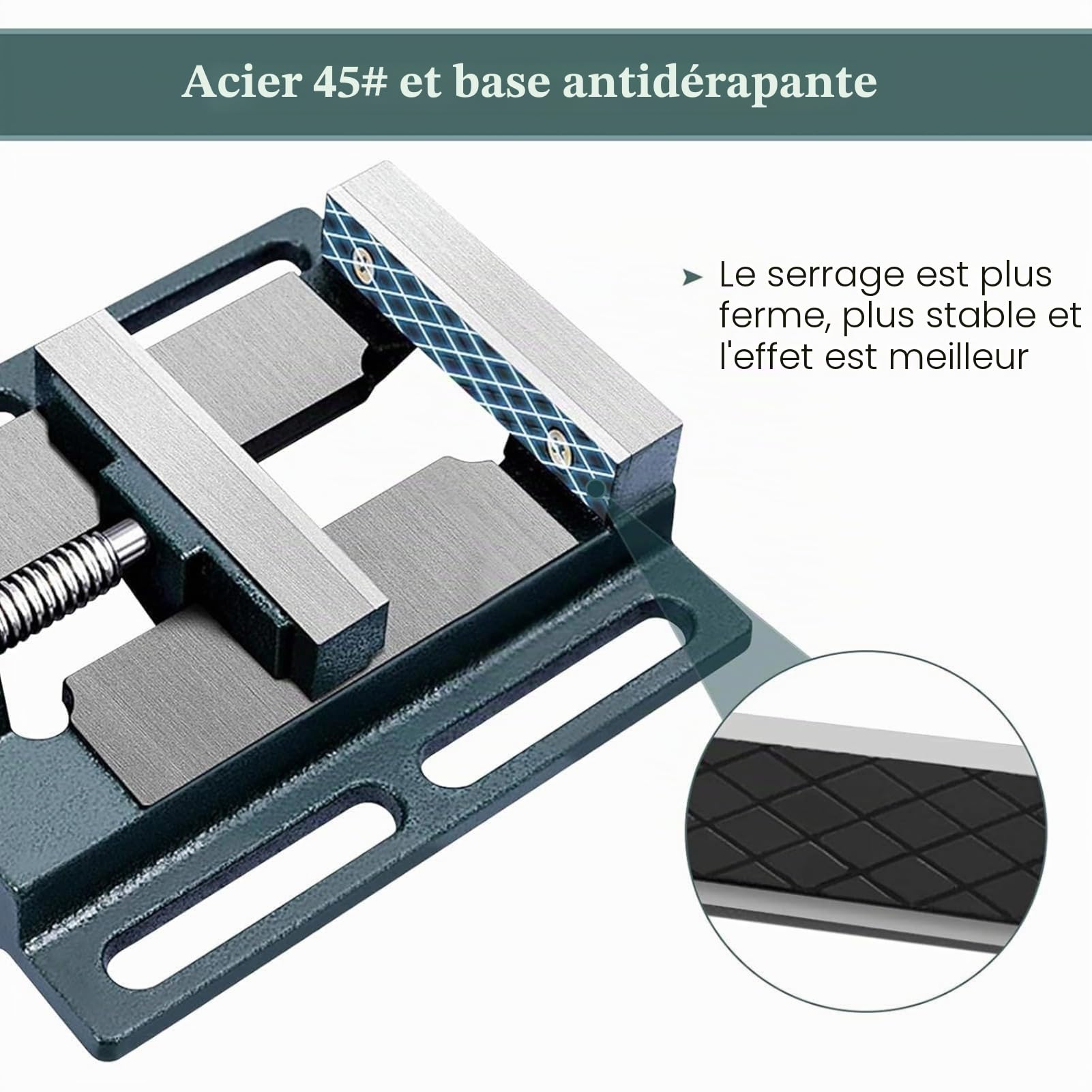 Etau de Perceuse a Colonne Étau de Fixation pour Perceuse et étau de Table avec Verrouillage de Base Pivotante de 10,2 cm Robuste de Précision Étau de Fraisage de Précision Étau de Serrage