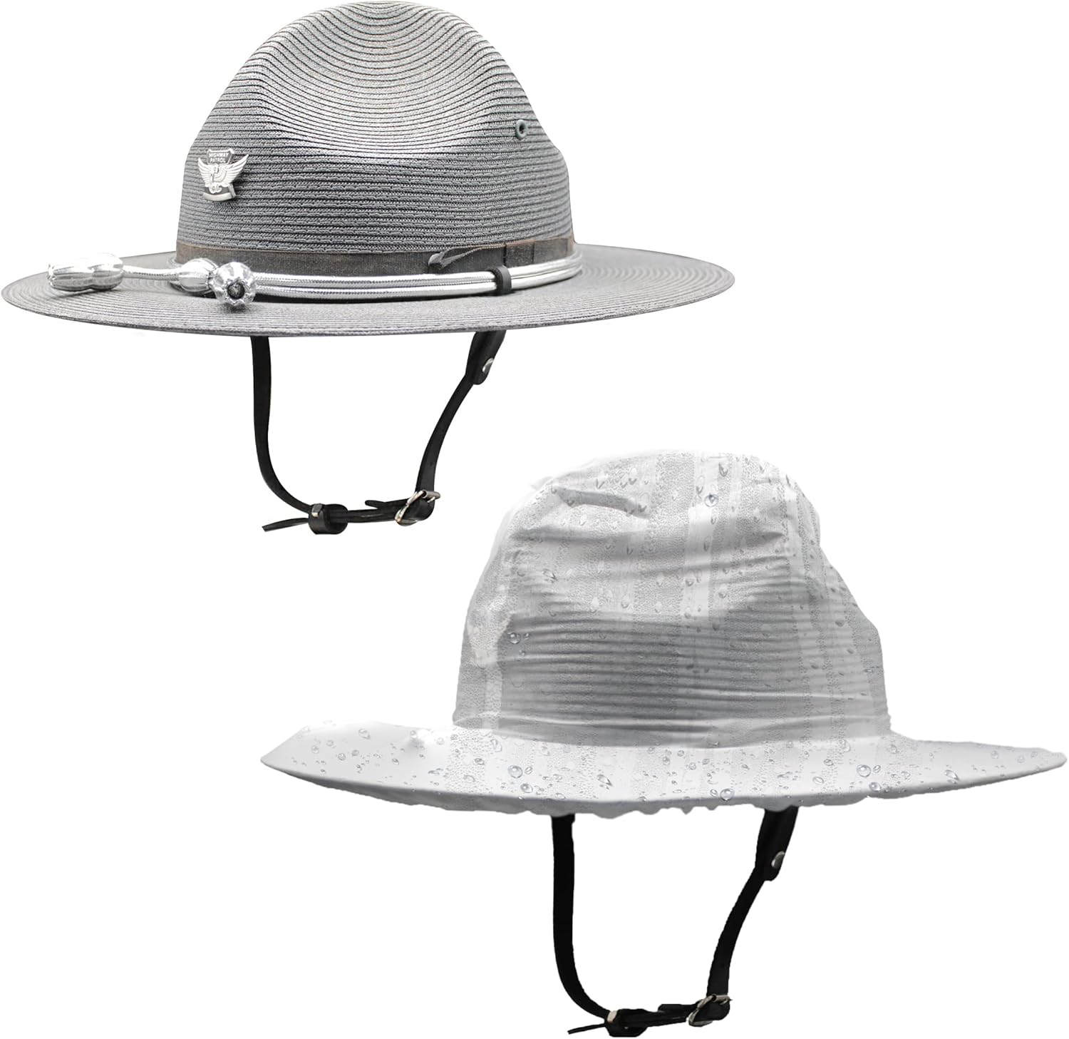 Phillips Brush Reusable Rain Cap Protective Hat Cover & Carrying Bag, Medium Size Clear Color, 6 Pack – Police & Other Uniform Hat Rain Cover Made from Water Proof Vinyl Plastic