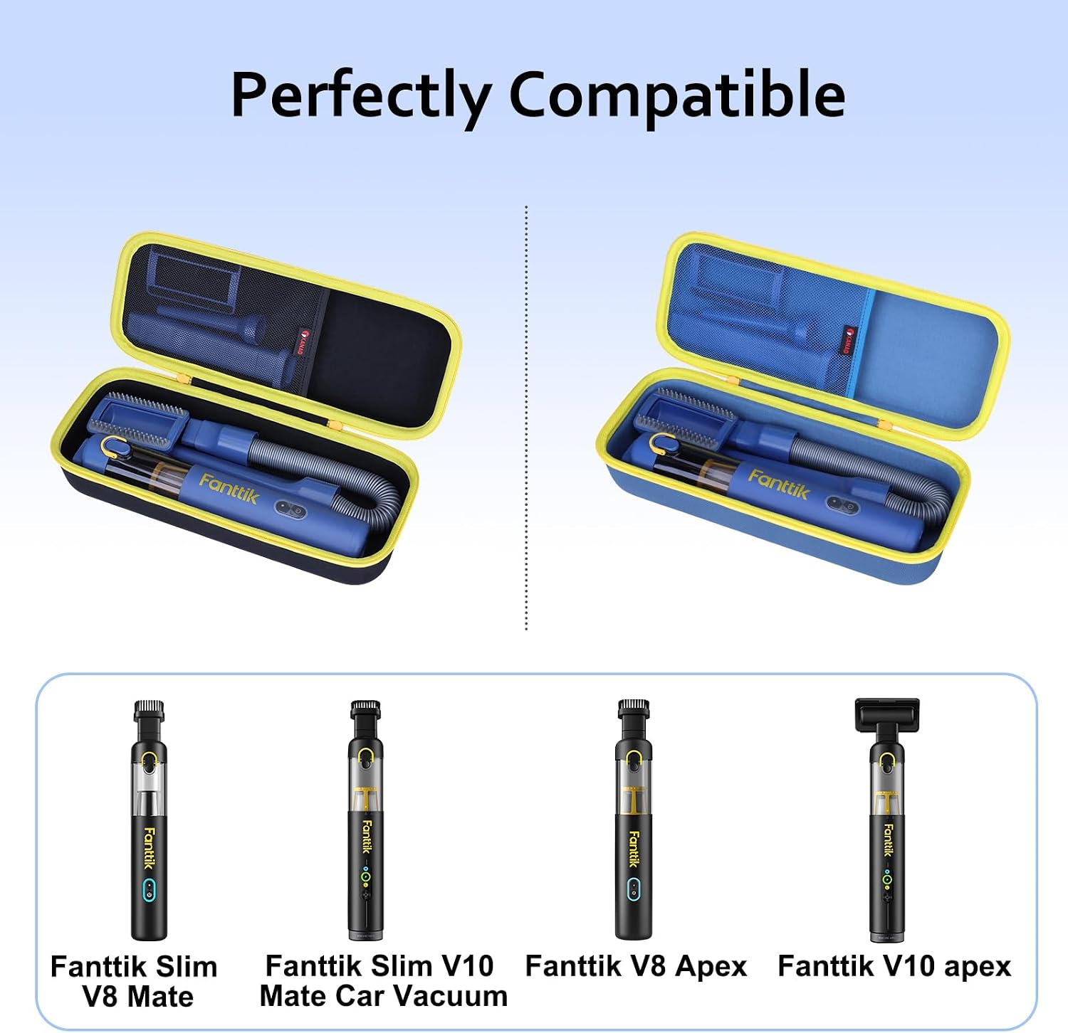 XANAD Hard Case Compatible with Fanttik Fantik Slim V8 APEX / v8 Mate and Slim V10 APEX / v10 Mate Car Vacuum, Blue
