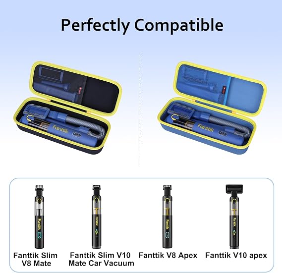 XANAD Hard Case Compatible with Fanttik Fantik Slim V8 APEX / v8 Mate and Slim V10 APEX / v10 Mate Car Vacuum, Blue
