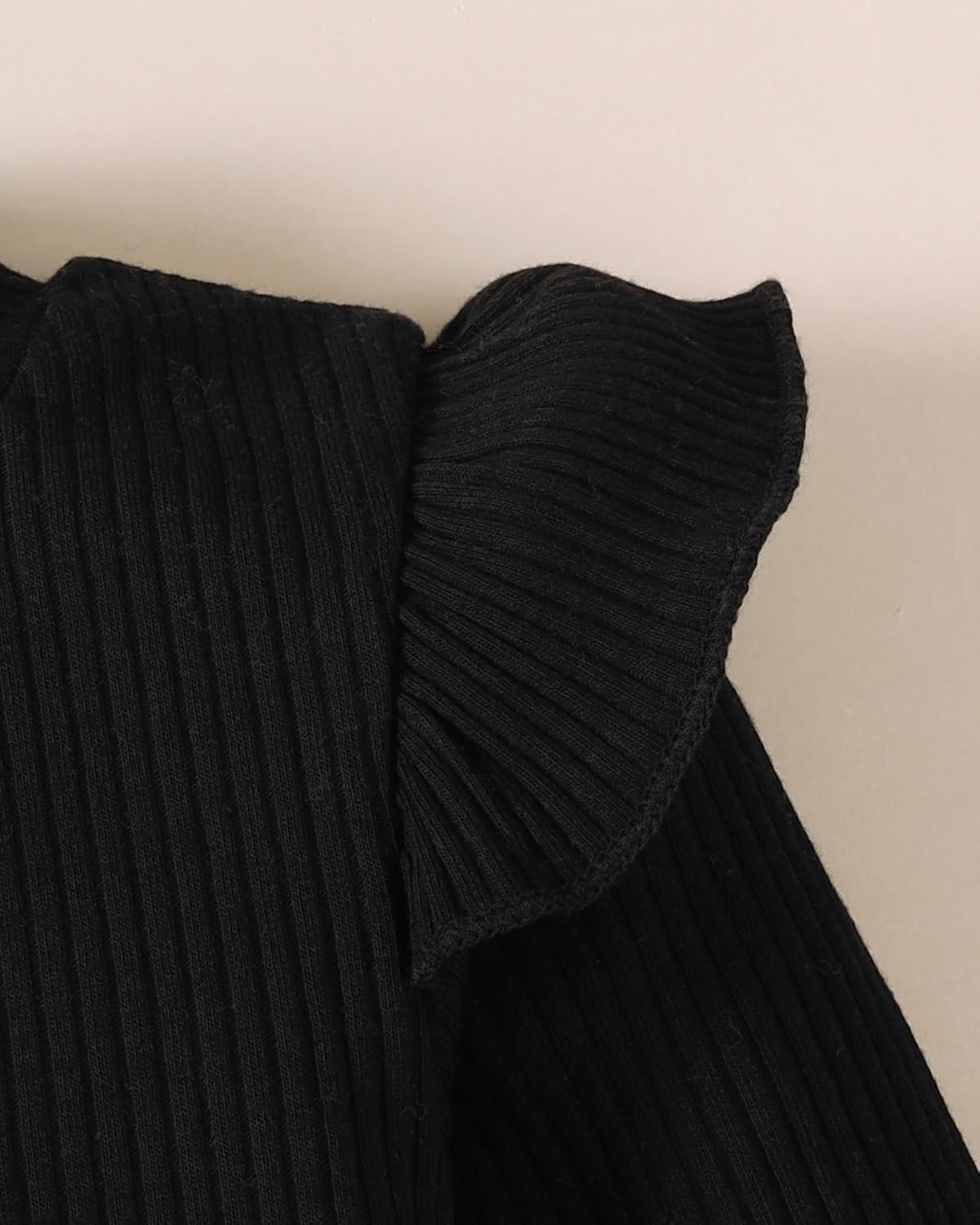 Baby Girl Clothes Sets: Fall Winter Outfits Ruffle Sleeve Ribbed Tops Button Mini Skirts Set for Toddler 9-48 Months - Image 4