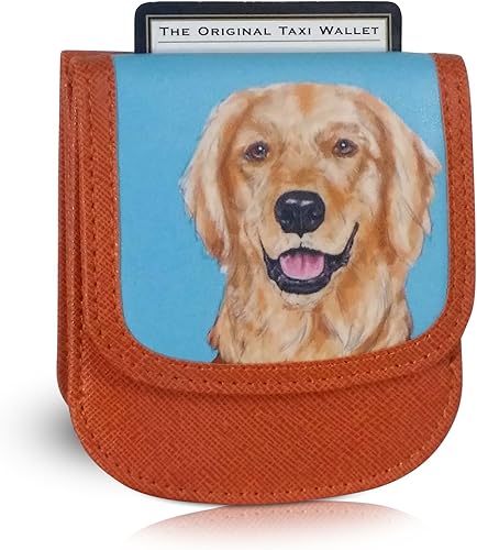 Material vegano, Golden Retriever Una billetera simple, compacta, con bolsillo frontal, plegable, que contiene tarjetas, monedas, billetes,