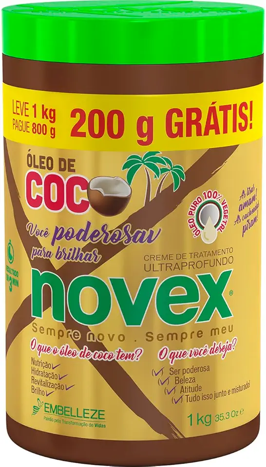 Creme de Tratamento Novex Óleo de Coco 1kg + 200g