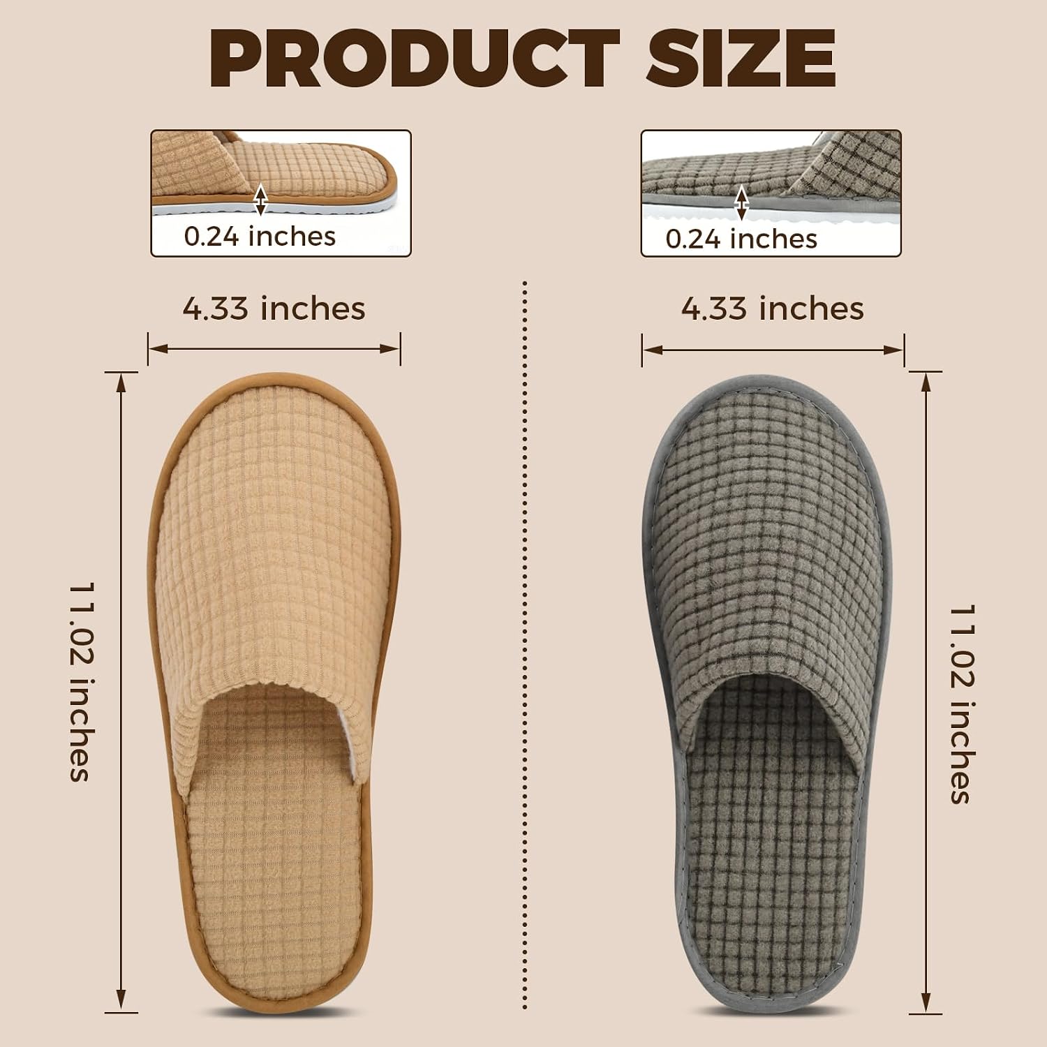 20 Pairs Spa Slippers,Non Slip Disposable Slippers for Guest,Breathable Indoor Slippers for Hotel,Travel,Bathroom, Bedroom,Shoeless Home,Reusable Washable