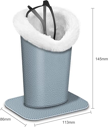 Miniatura 192 de Fintie Soporte para anteojos forrado de felpa con base magnética, estuche de cuero vegano prémium para lentes