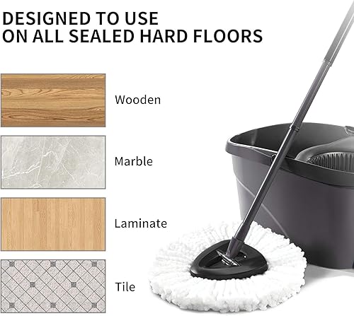 Miniatura 2 de Paquete de 4 cabezales de repuesto para trapeador compatibles con recambios de trapeador Ocedar EasyWring, repuesto de cabezal de trapeador giratorio