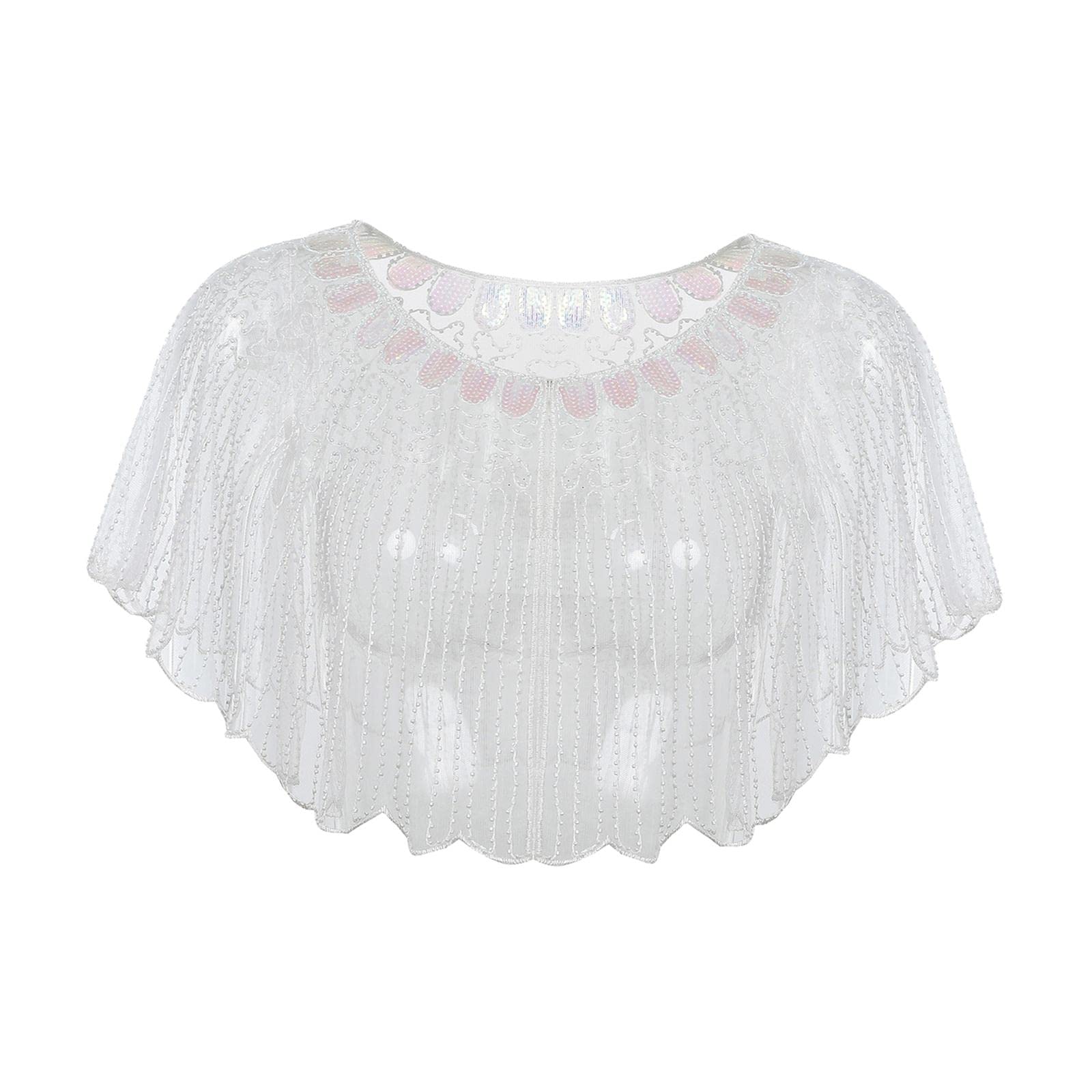 Women Shawl Wrap Fashion Wedding Summer Formal Occasion Evening Evening Cape White-image-37