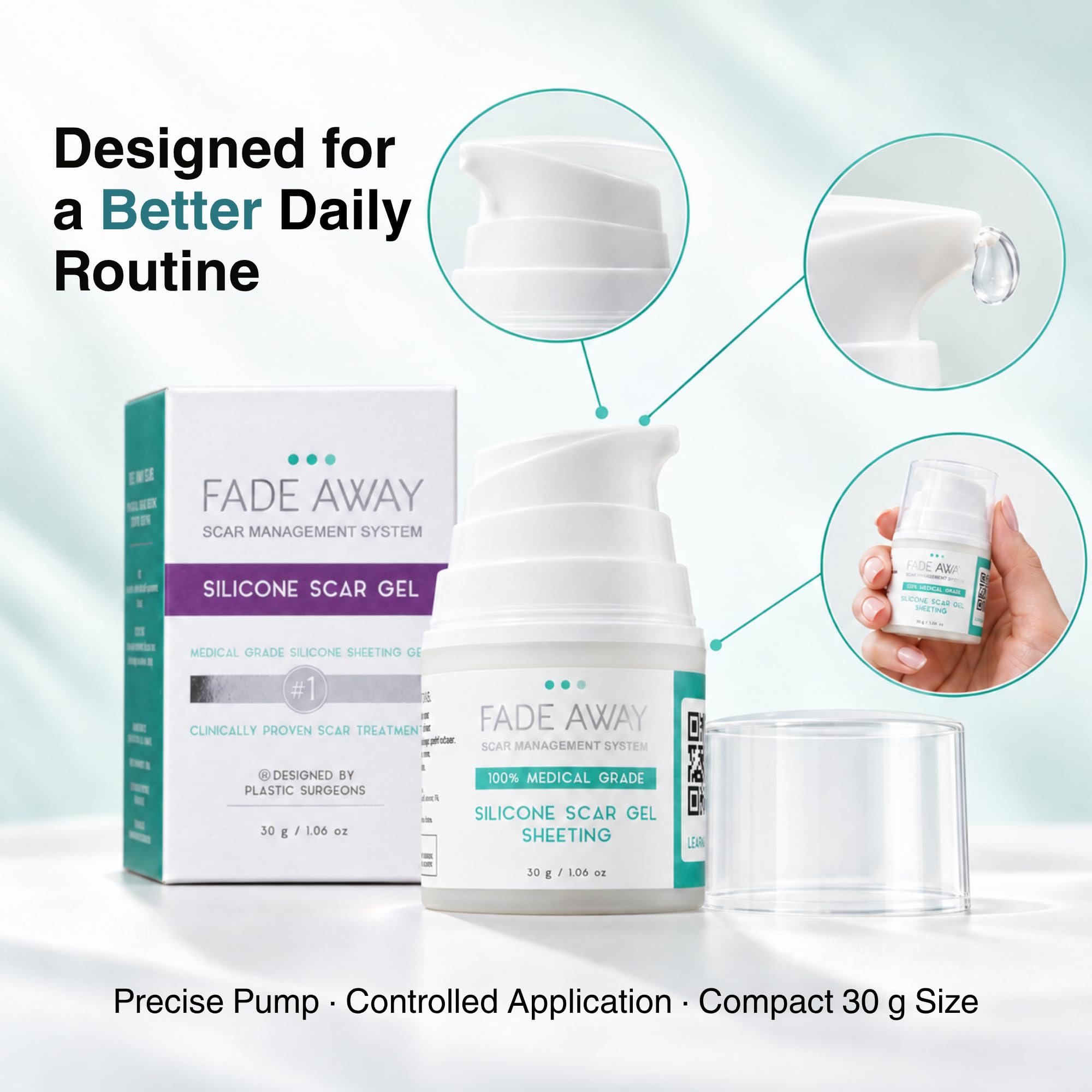 Fade Away Silicone Scar Gel for Surgical and C-Section Scars, 30g — Amazon image 5