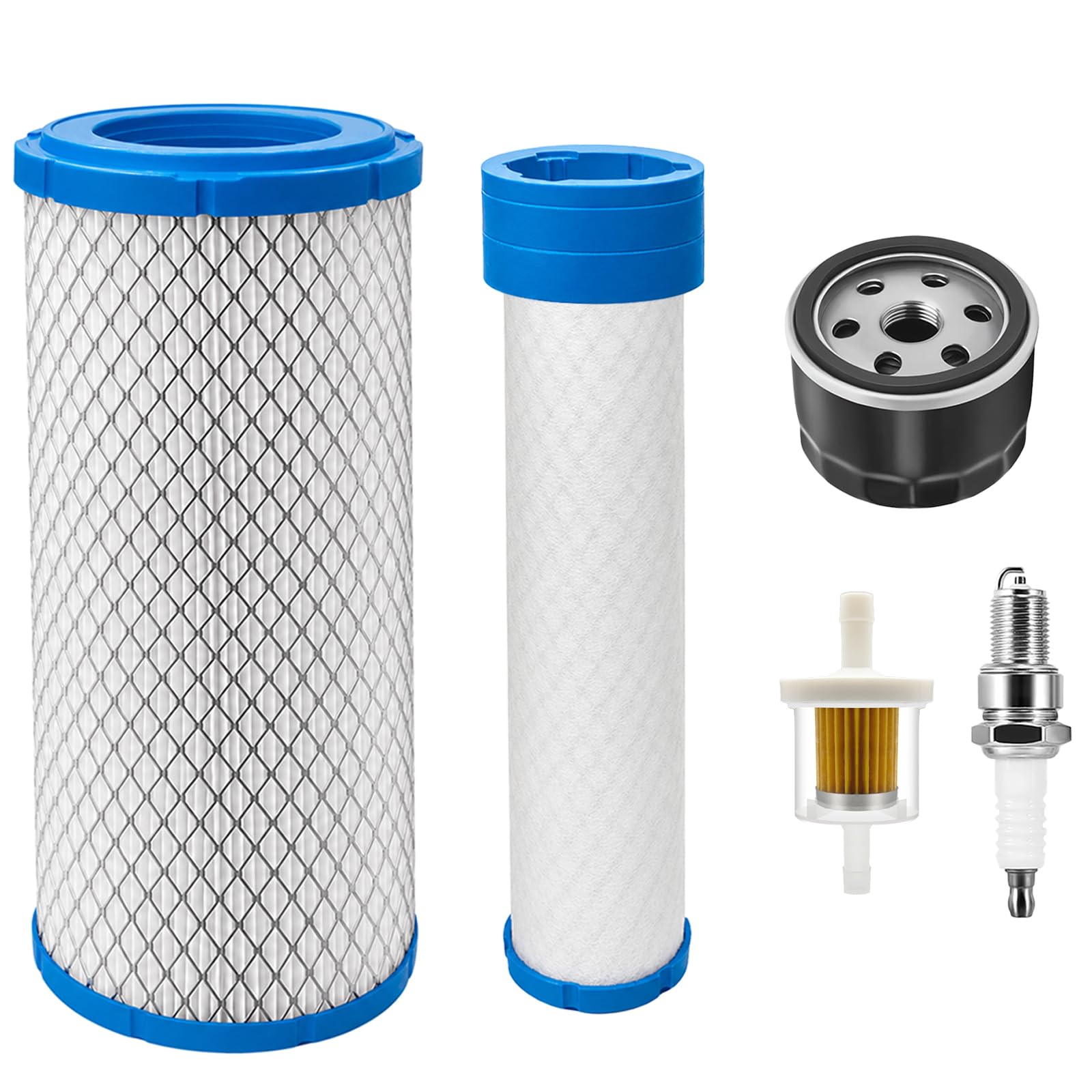 25 083 01 Outer Air Filter Kit Compatible with Kohler 25 083 01-S 2508301 Kawasaki 11013-7020 11013-7044 Air Cleaner Cartridge with Inner Filter 25 083 04 2508304 11013-7019 11013-7045