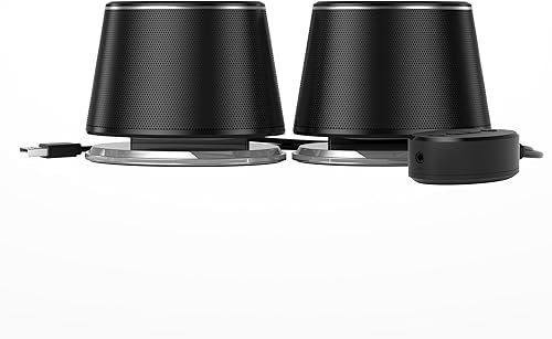 Tienda Basics Altavoces Bluetooth para computadora con USB 3.0 e iluminación azul