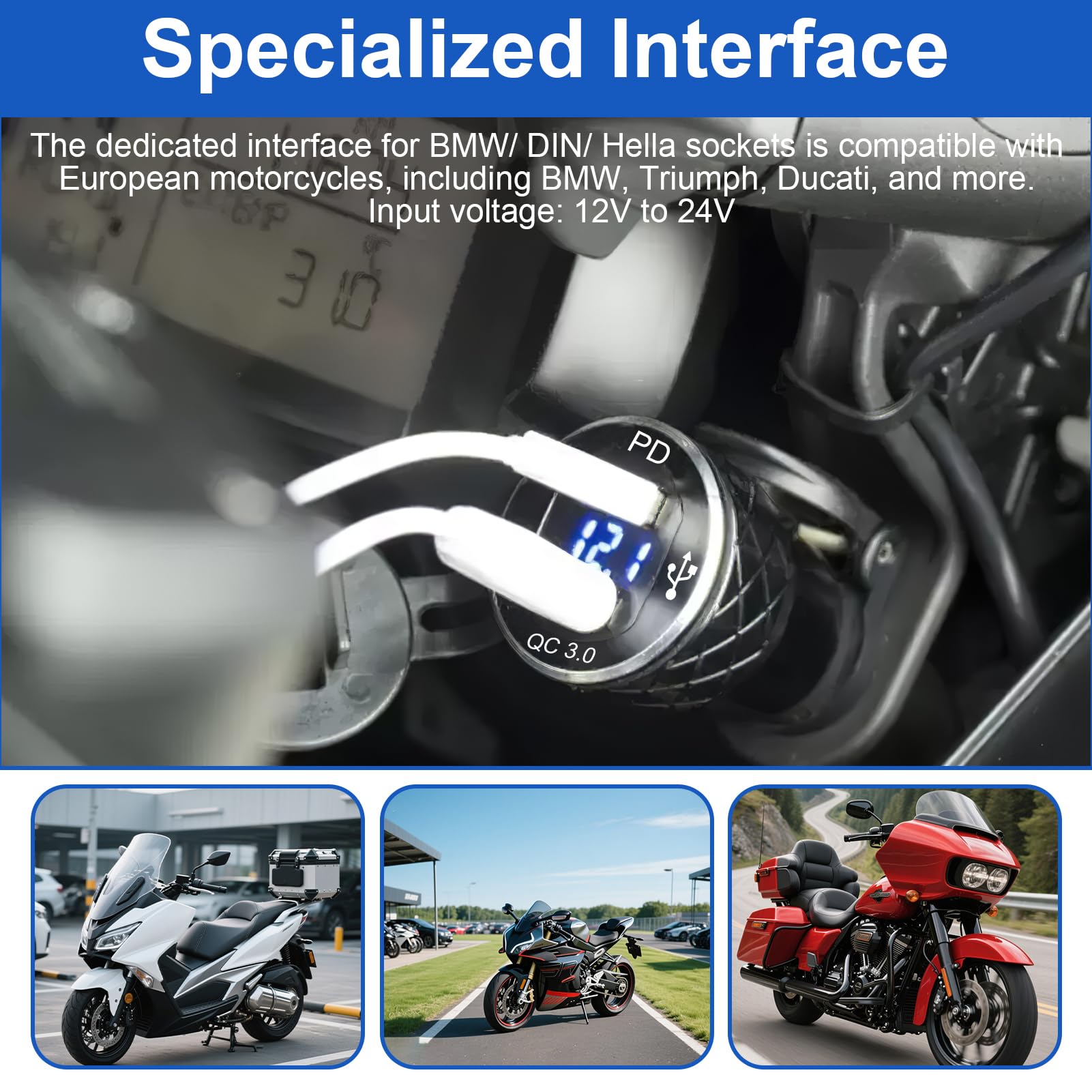 Cargador Doble Usb Din Hella Bmw Triumph | Cuotas Sin Interés - Foto 7