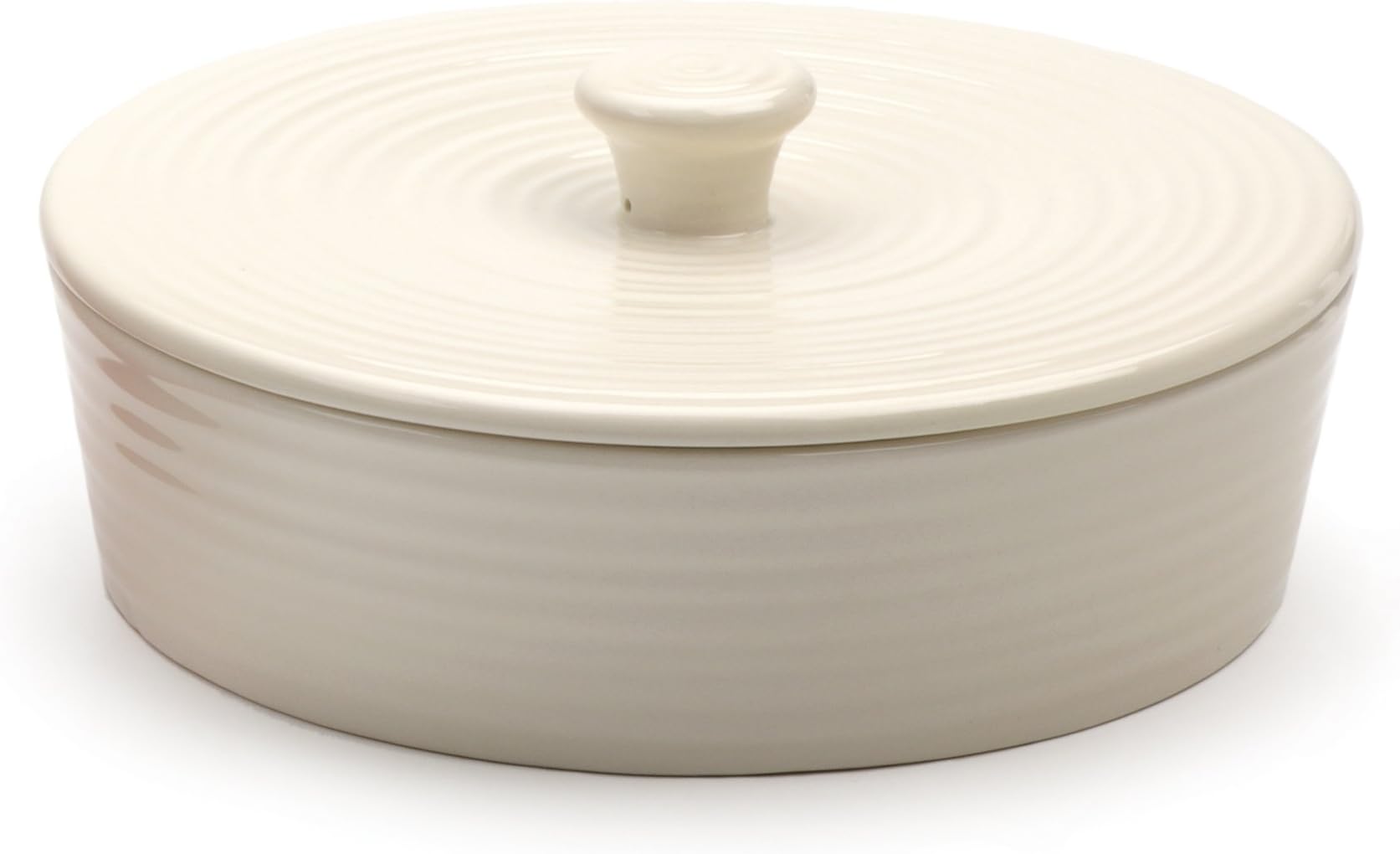 RSVP International Stoneware Tortilla Warmer & Server with Lid, Dishwasher, Microwave and Oven Safe, 8.5" Dia x 3.5", White
