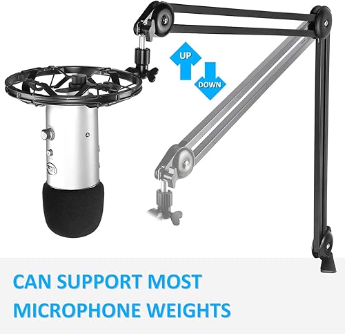 Miniatura 10 de Blue Yeti - Soporte de micrófono con cubierta de espuma para parabrisas - Soporte de brazo de micrófono con filtro pop compatible con Blue Yeti,