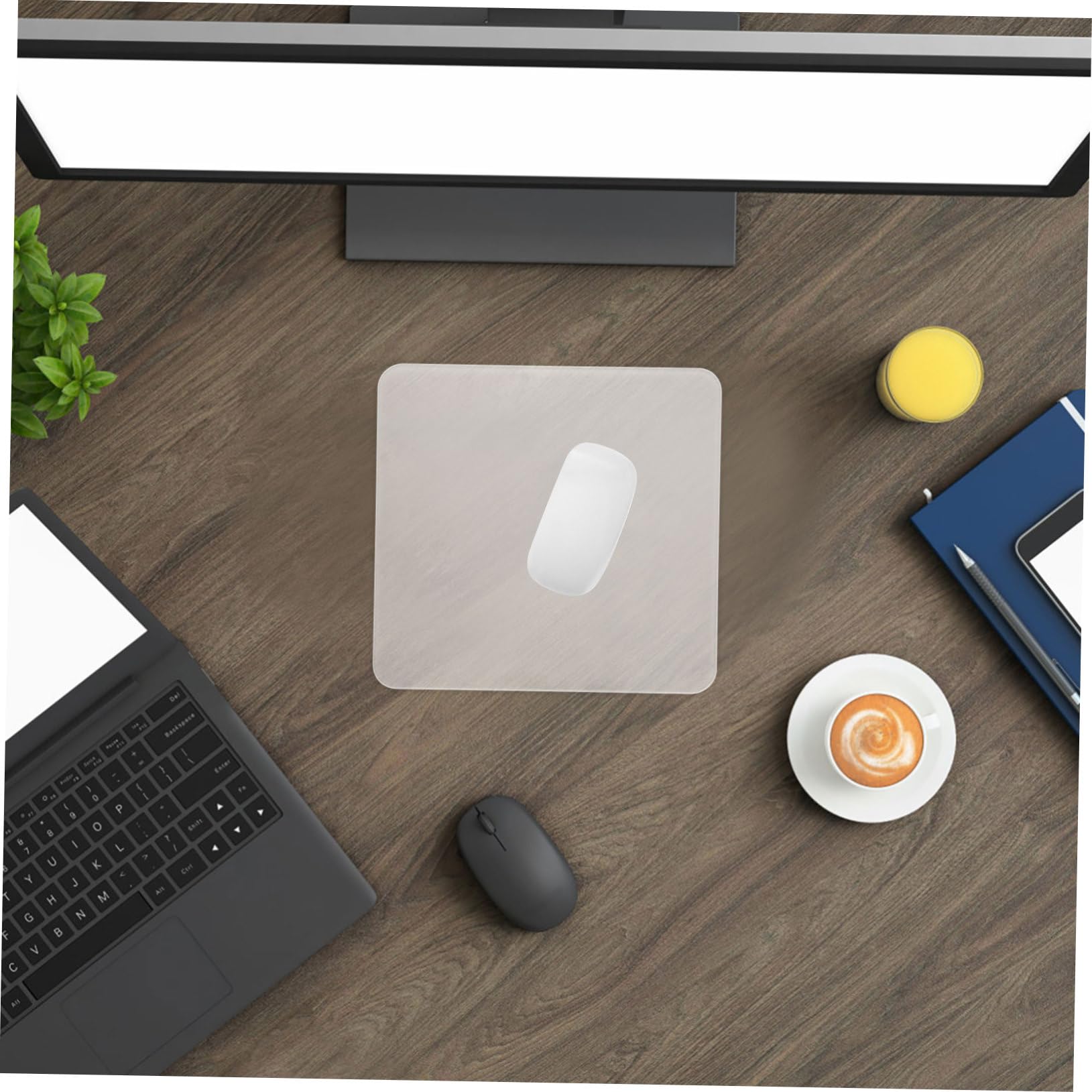 HOMSFOU Tappetino Mouse in Vetro Trasparente Accessorio Per Ufficio Tappetino Per Mouse Da Gaming Design Antiscivolo Facile Manutenzione Superficie Liscia Per Precisione