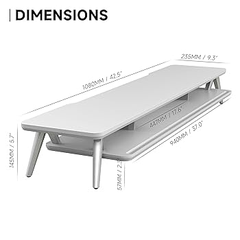 Fenge デュアルモニター用スタンド 100cm ホワイト Amazon.co.jp: Fenge デュアルモニタースタンド モニター