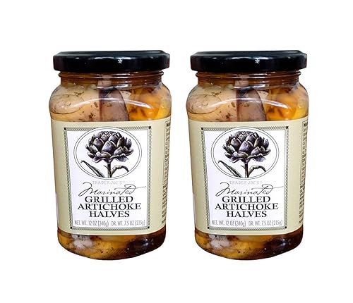 Trader Joe's Grilled Artichokes Halves (2 Pack, Total of 24oz)