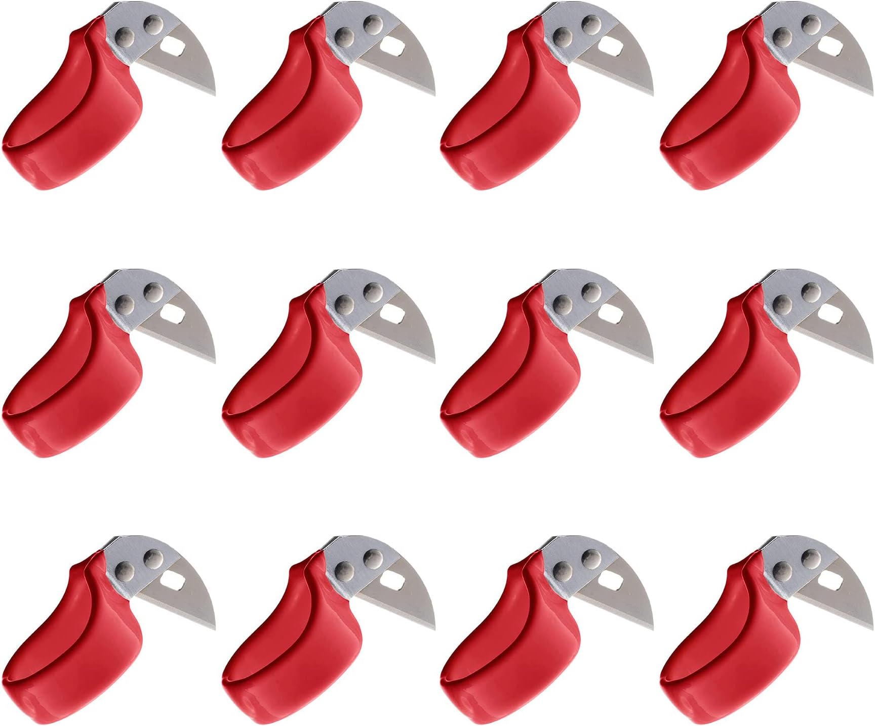 Razor's Edge Safety Knife - Utility Ring Knife for Finger with Sharp, Straight Blade - Ring Size 12 - Pointed Tip - Dozen - By Handy Twine Knife