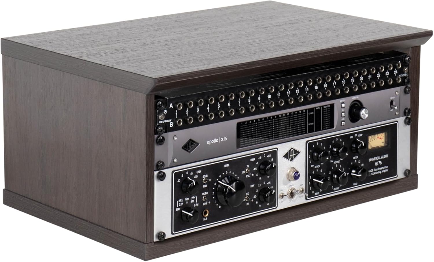 Gator Frameworks Elite Furniture Series 4U Wood Desktop Studio Rack in Dark Walnut Brown Finish (GFW-ELITERK-4U-BRN)