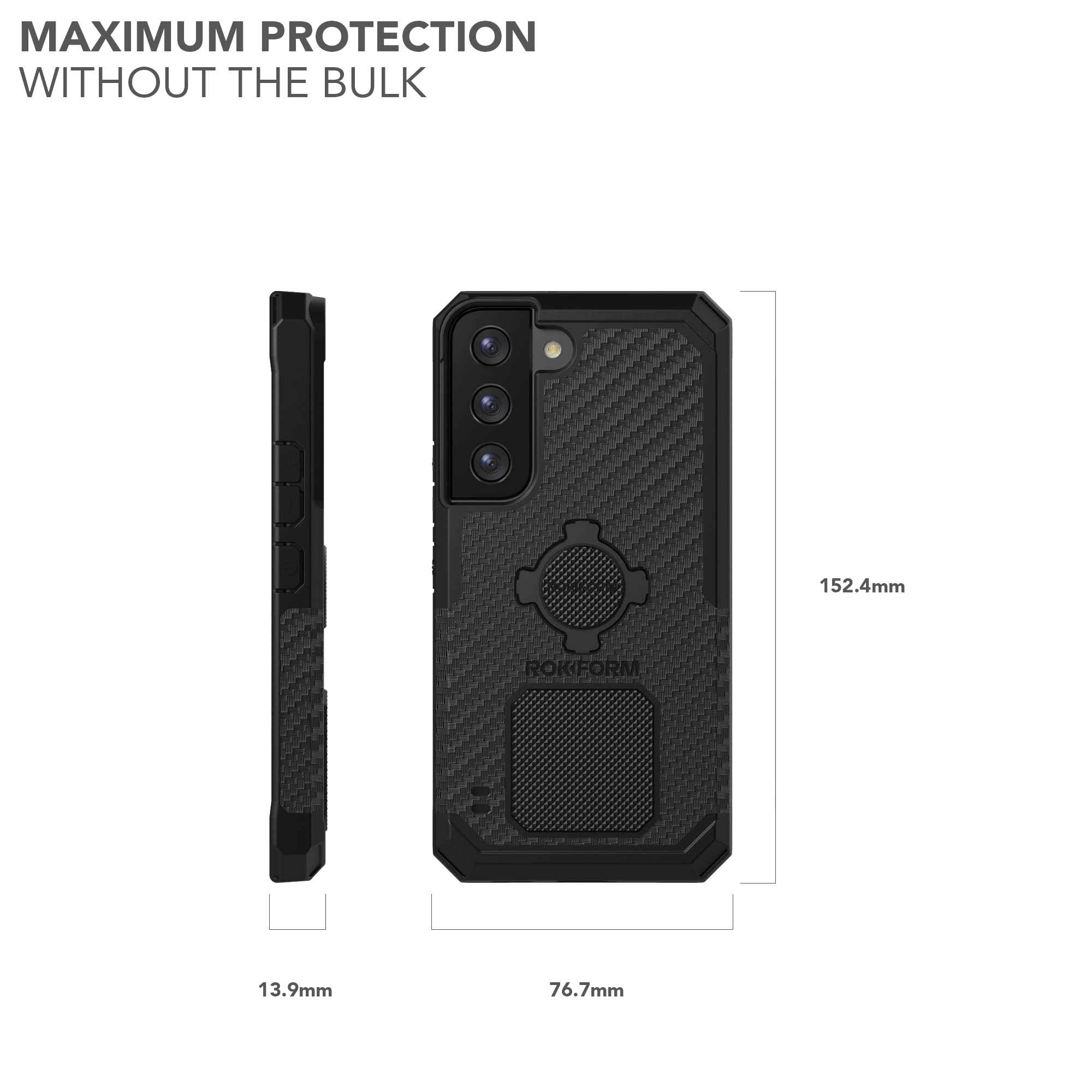 Rokform - Custodia per Galaxy S22, serie robusta, custodia magnetica con chiusura a torsione, armatura testata contro le cadute (nero)