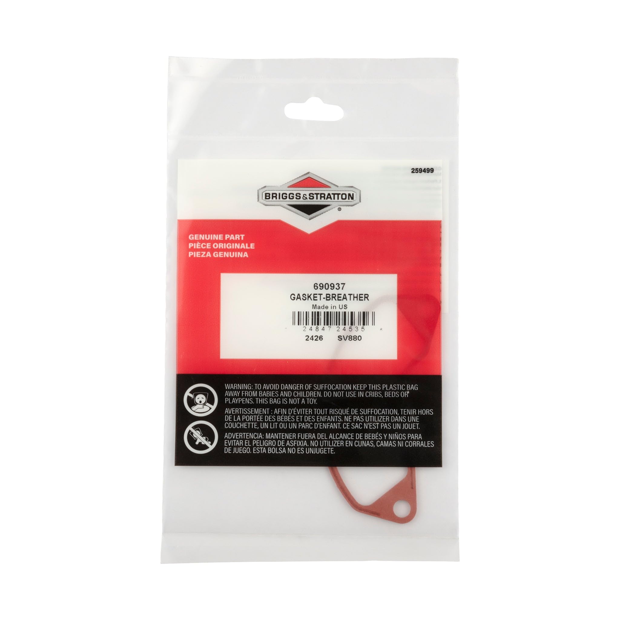 Amazon.com: Briggs & Stratton 690937 Breather Gasket Replaces