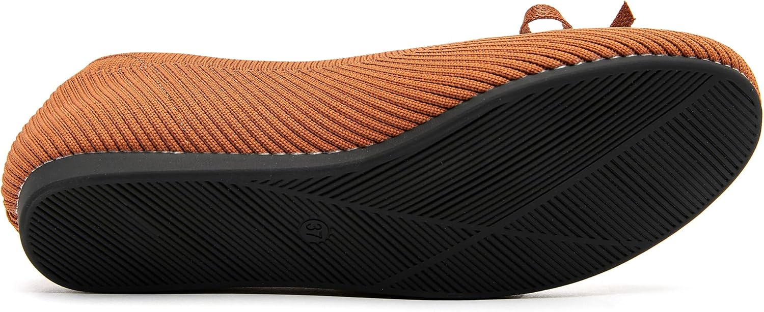 Women's Flats Shoes Knit Mesh Ballet Flats with Bow Comfortable Round Toe Washable Dressy Flat - Image 6