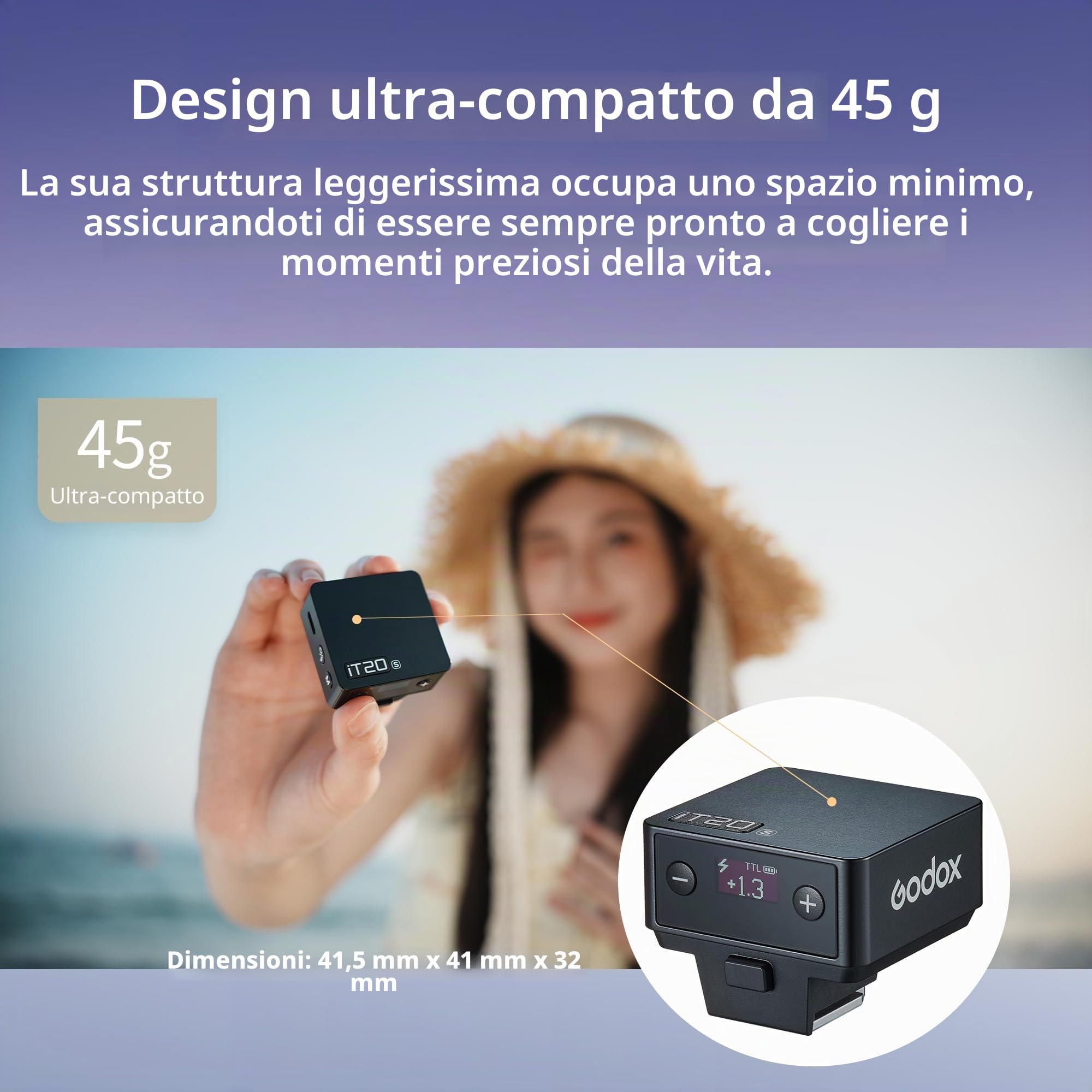 Godox iT20 C TTL Flash Speedlight 700 tempo di flash, tempo di riciclaggio 1,5 s, con filtri colorati magnetici per fotocamere Canon (nero, C)